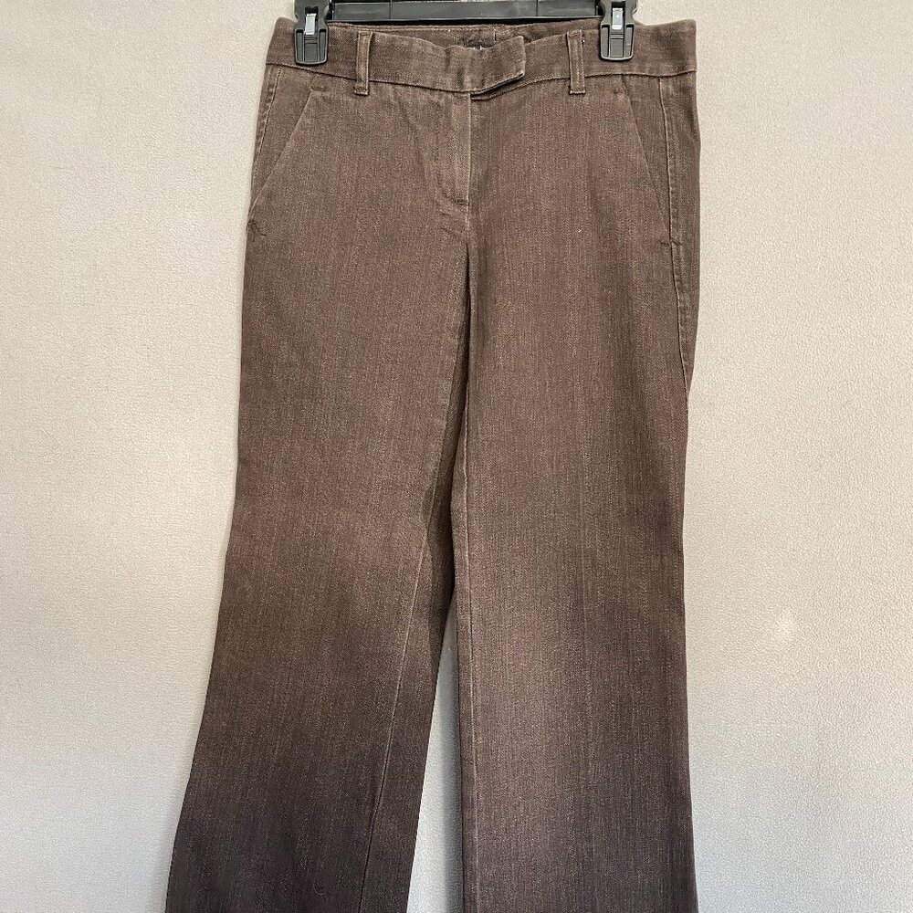 Theory Brown Wide Leg Dress Pants Womens Size 2 Stretch Trouser Career Workwear